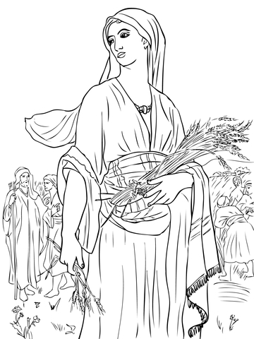 Ruth In The Fields  Coloring Page